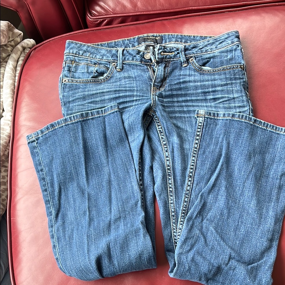 Banana Republic Blue Flare Wide Leg Jeans